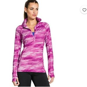 Under Armour Cold Gear zip front thumb holes Lg. Barbiecore EUC Workout